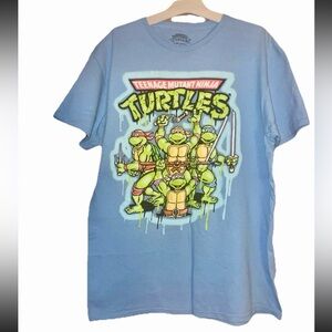 Nickelodeon Teenage Mutant Ninja Turtles Men's Graphic T-Shirt Blue Size L